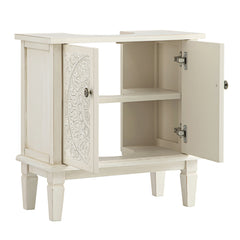 Signature Whitewashed Carved Bathroom Undersink Unit