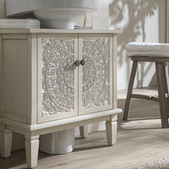 Signature Whitewashed Carved Bathroom Undersink Unit
