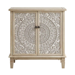 Signature Whitewashed Carved Small Sideboard