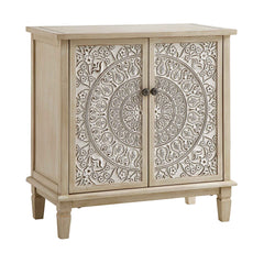 Signature Whitewashed Carved Small Sideboard