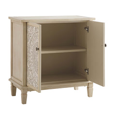Signature Whitewashed Carved Small Sideboard