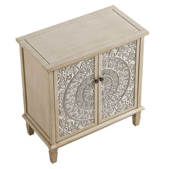 Signature Whitewashed Carved Small Sideboard