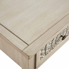 Signature Whitewashed Carved Console/ Dressing Table