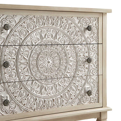 Signature Whitewashed Carved 3 Drawer Chest