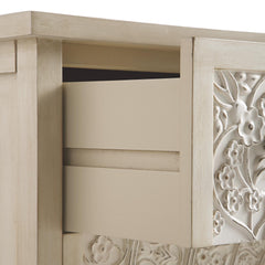Signature Whitewashed Carved 3 Drawer Chest
