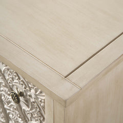 Signature Whitewashed Carved 3 Drawer Chest