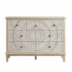 Signature Whitewashed Carved 3 over 4 Drawer Chest