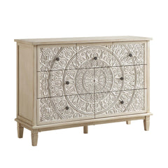 Signature Whitewashed Carved 3 over 4 Drawer Chest