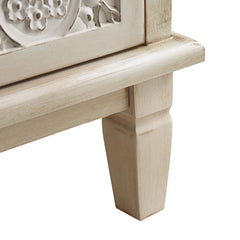 Signature Whitewashed Carved 3 over 4 Drawer Chest