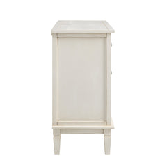 Signature Whitewashed Carved Wide 6 Drawer Chest