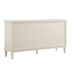 Signature Whitewashed Carved Wide 6 Drawer Chest