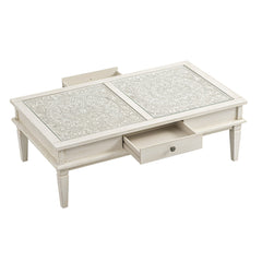 Signature Whitewashed Coffee Table with Drawers