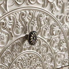 Signature Whitewashed Carved 2 Drawer Bedside Table