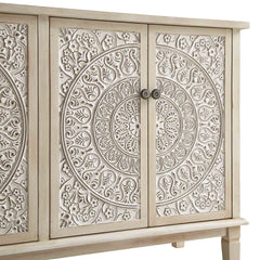 Signature Whitewashed Carved Large Sideboard
