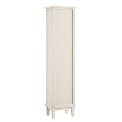 Signature Whitewashed Carved Bathroom Tallboy Cabinet