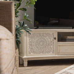Signature Whitewashed Corner TV Unit