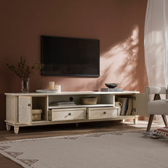 Signature Whitewashed 200cm Wide TV Unit