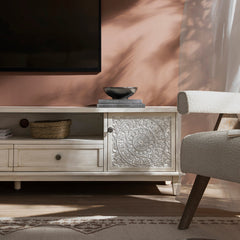 Signature Whitewashed 200cm Wide TV Unit