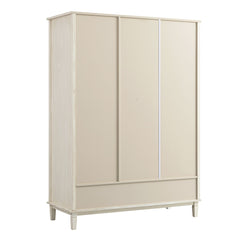 Signature Whitewashed Carved Triple Wardrobe