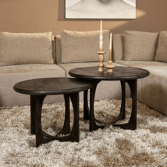Tatvaacasa Coffee Table Black – Set of 2 (Solid Wood)