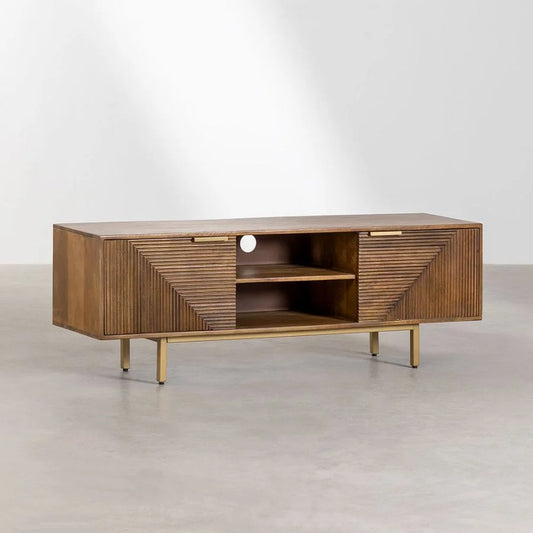 Tatvaacasa Mango Wood TV Unit with Cabinet