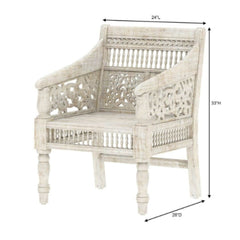 Solid Wood Hand Carved 4 Piece Living Sofa Set