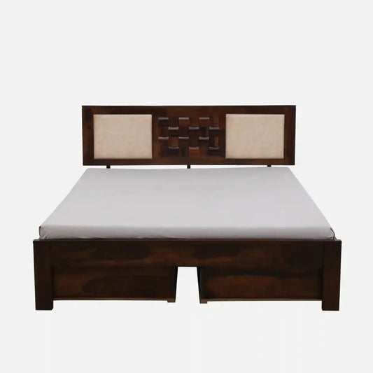 Sheesham Wood Queen Size Bed With Storage Drawers