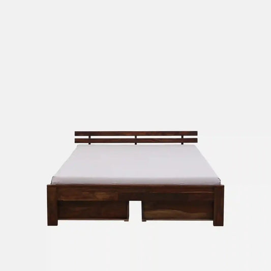 Sheesham Wood Queen Size Bed With Storage Drawers