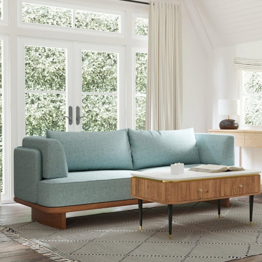 Modern 3 Seater Sofa Blue