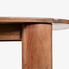 Tatvaacasa Contemporary Oval Solid Wood Dining Table