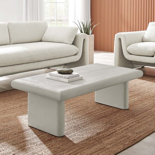 Relic Wooden Textured Coffee Table in White