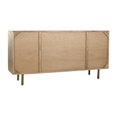 Tatvaacasa Cane Front Solid Wood TV Unit with Storage Cabinet