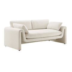 Tatvaacasa Boucle Fabric Sofa in Black