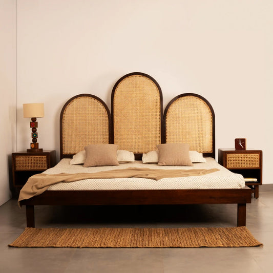 Mango Wood Cane Bed