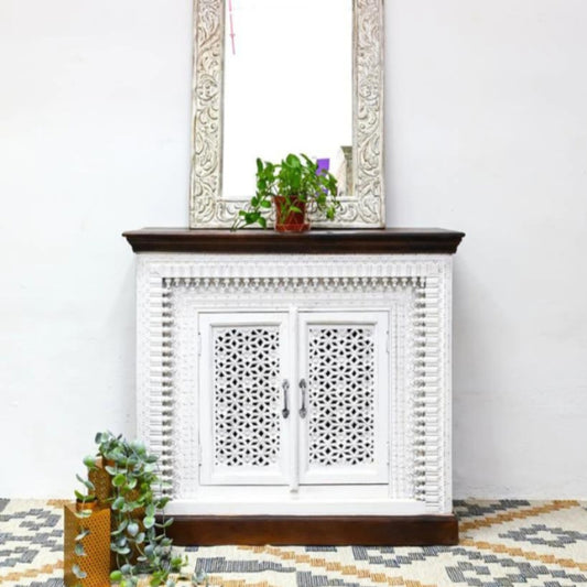 2 Door Hand Carved Cabinet