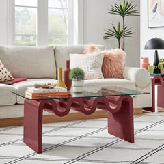 Tatvaacasa Glass Top Coffee Table in Natural