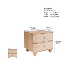 Modern Mango Wooden Natural Bedside Table