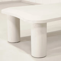 Whitewashed Wooden Modern Coffee Table