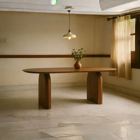 Modern Honey Finish Dining Table