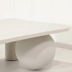 Whitewashed Wooden Modern Coffee Table