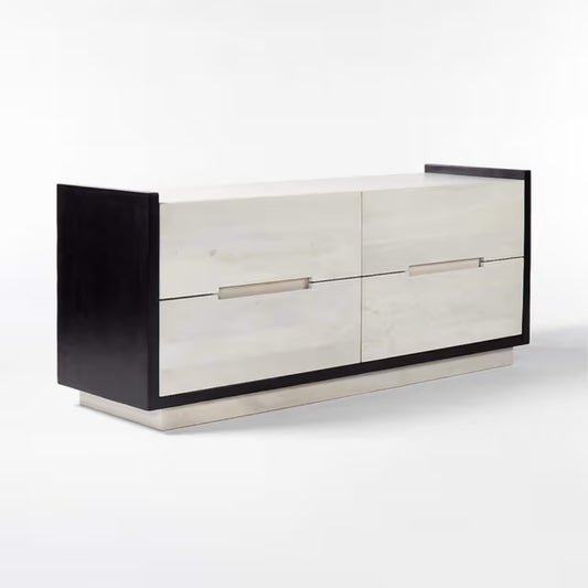 Tatvaacasa 4-Drawer Whitewashed Wood Sideboard