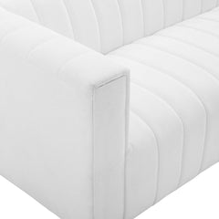 Tatvaacasa Modern Lounge Sofa with Channel Tufting & Soft Upholstery