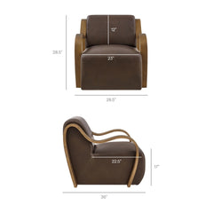 Tatvaacasa Modern Leather Accent Armchair