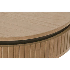 Tv Unit Black Natural Metal Leg (Solid Wood )