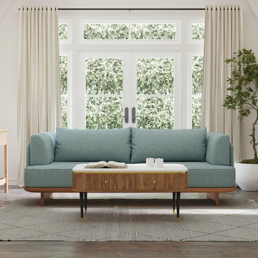 Modern 3 Seater Sofa Blue
