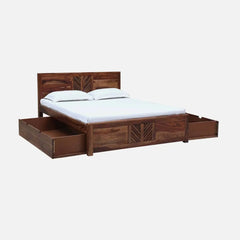 Sheesham Wood Storage Beds With Drawer