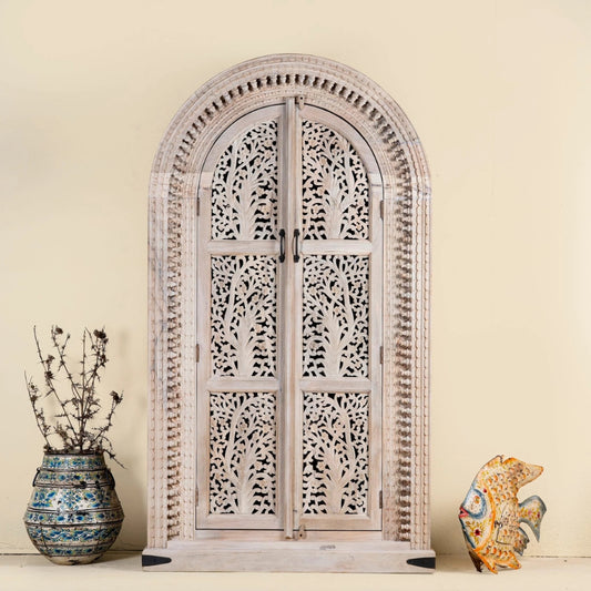 Hand Carved Mango Wood Wardrobe