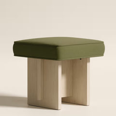 Tatvaacasa Wooden Grey Pouf Stool