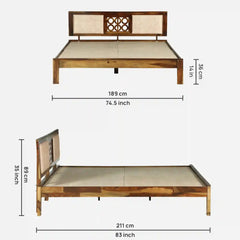 Solid Wood King Size Bed Without Storage