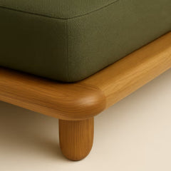 Natural Oak Wood Modern Sofa